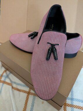 ASHER GREEN men's smoking slippers with assel loafers Size 10.5